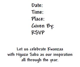Kwanzaa invitation